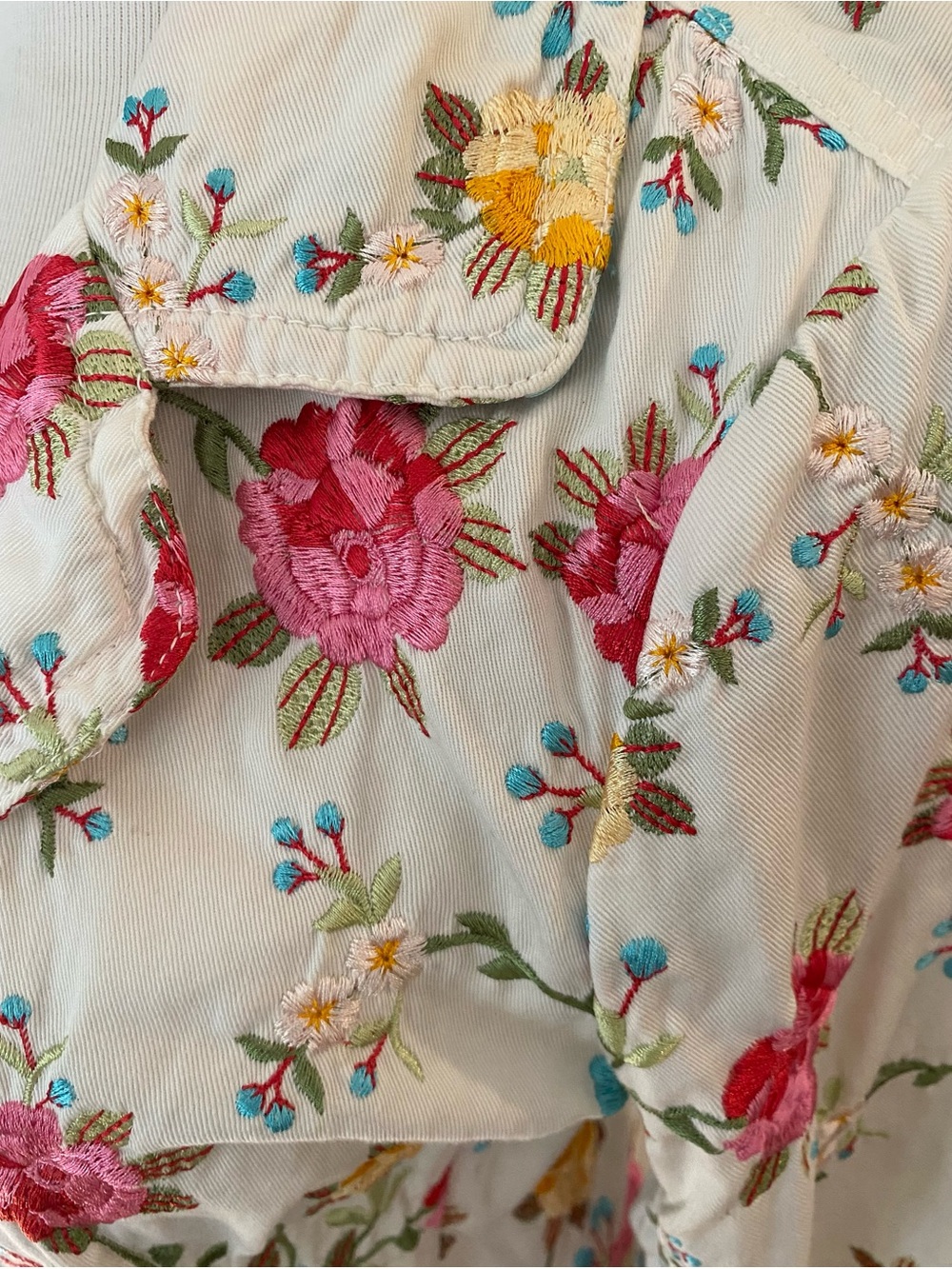Johnny Was white heavily embroidered vintage floral blazer M- 28.00 - Picture 3 of 7